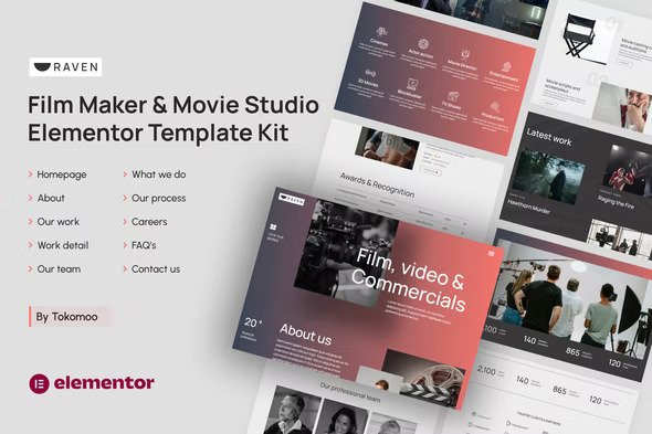 Raven - Film Maker - Movie Studio Elementor Template Kit