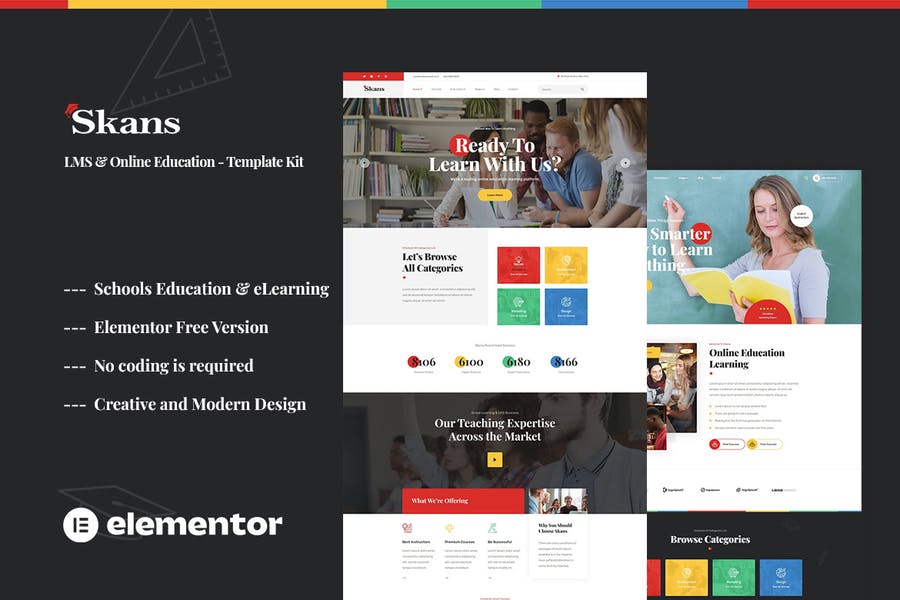 Skans - Learning & Online Education Elementor Template Kit