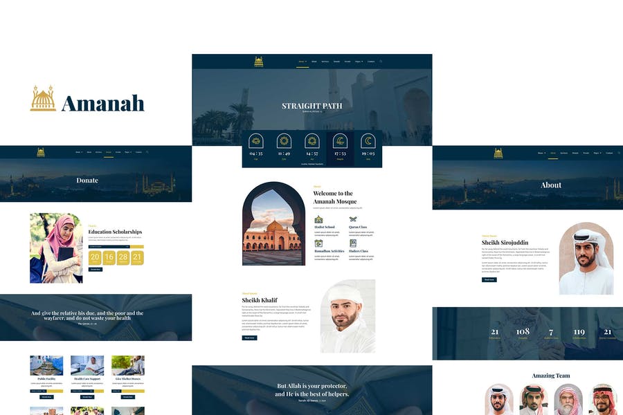 Amanah - Mosque & Islamic Center Elementor Template Kit