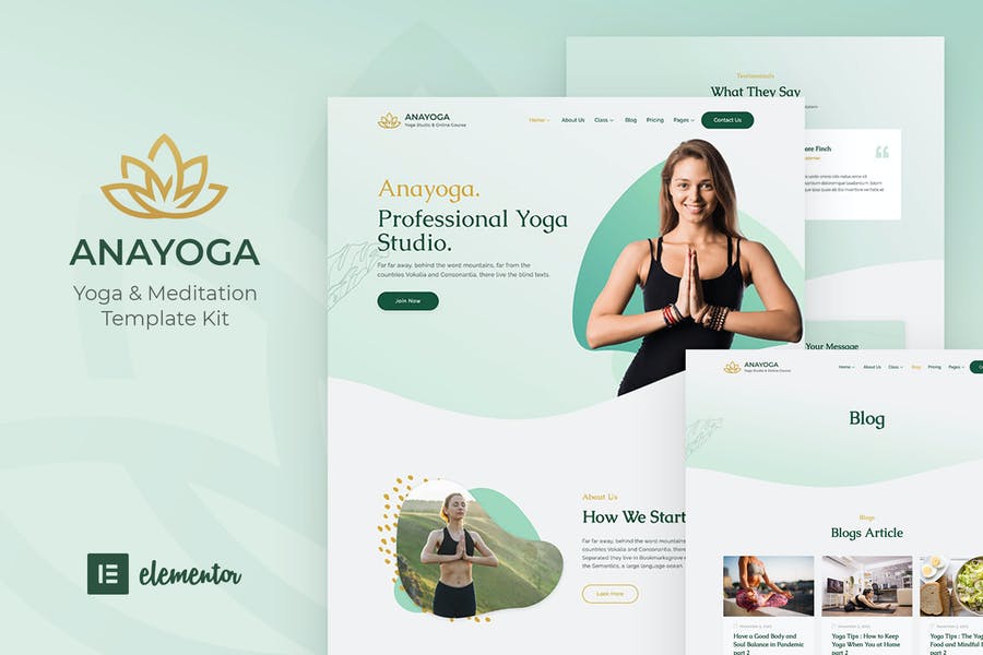 Anayoga - Yoga Teacher & Studio Elementor Template Kit