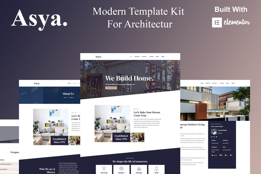 Asya - Modern Architecture Elementor Template Kit
