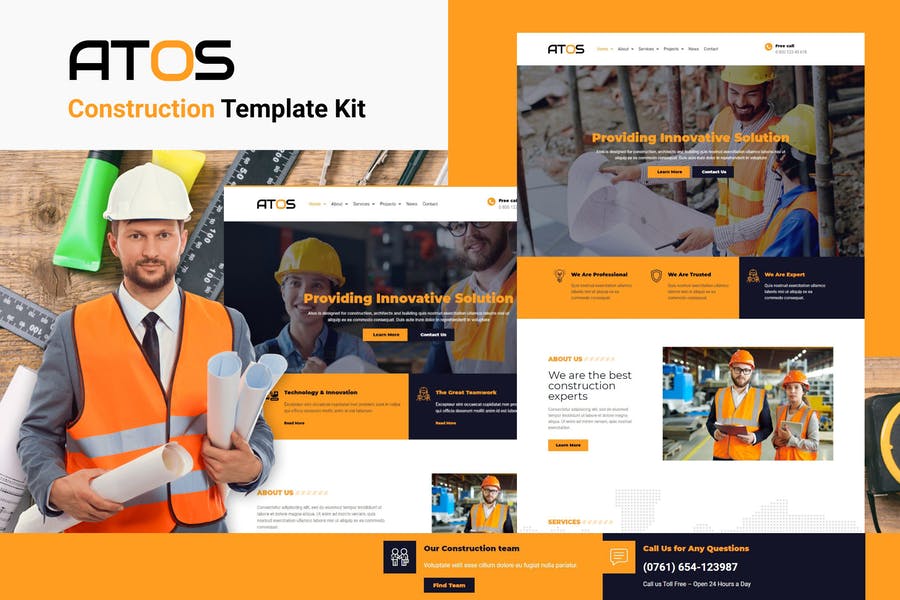 Atos - Construction Elementor Template Kit