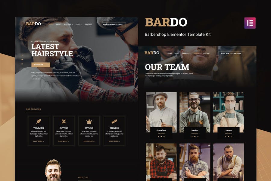 Bardo - Gentleman Barbershop Elementor Template Kit