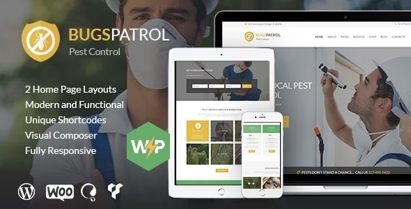BugsPatrol Pest - Insects Control Disinsection Services WordPress Theme