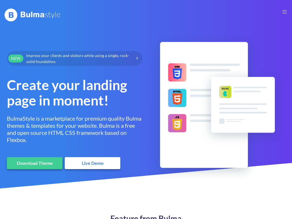 BulmaStyle - Landspeed HTML Template with CSS