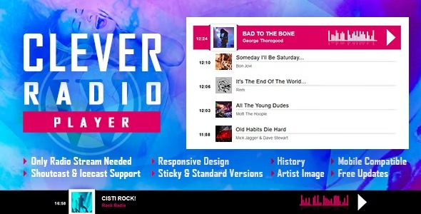 CLEVER - HTML Radio Player With History - Shoutcast and Icecast - WordPress Plugin