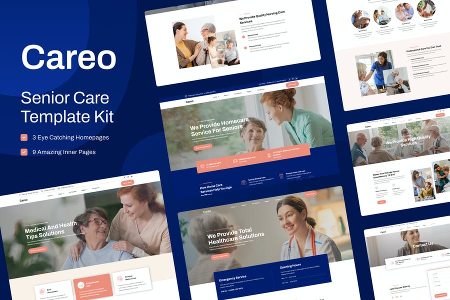 Careo - Elderly & Senior Care Elementor Template Kit