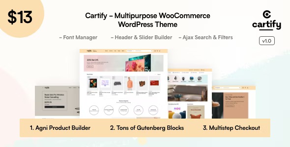 CartifyWooCommerce Gutenberg WordPress Theme