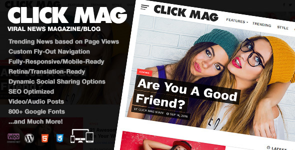 Click Mag - Viral WordPress News MagazineBlog Theme