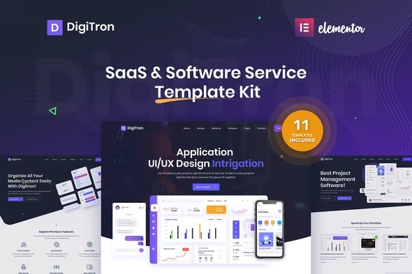 Digitron - Software - SaaS Elementor Template Kit