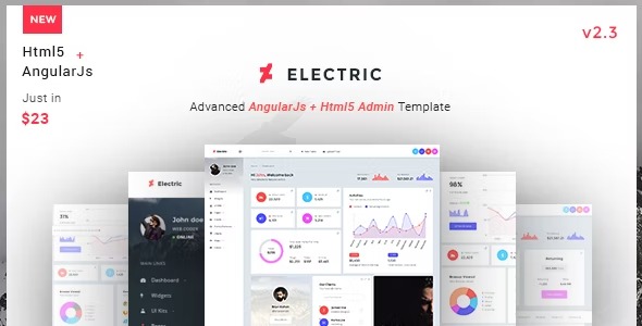 Electric Admin Panel Dashboard Angular JS Template