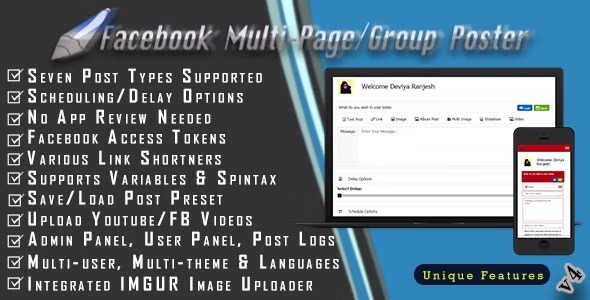 Facebook Multi Page Group Poster