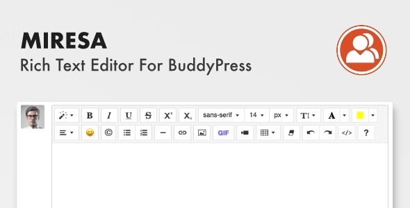 Miresa WordPress Rich Text Editor For BuddyPress