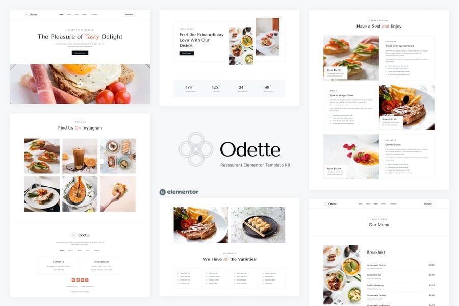 Odette Restaurant Elementor Template Kit