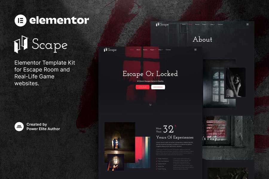 Scape - Real-Life Escape Room Game Elementor Template Kit