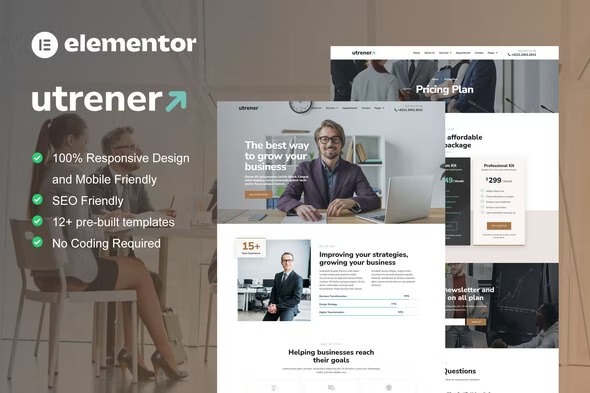 Utrener - Business Coach Elementor Pro Template Kit