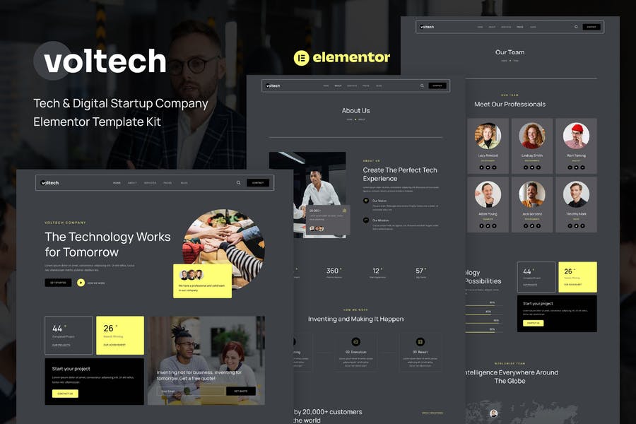 Voltech - Tech & Digital Startup Company Elementor Template Kit