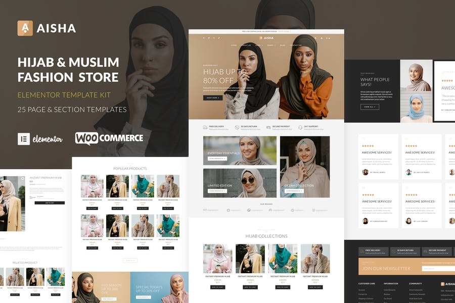 Aisha - Hijab - Muslim Wear Store Elementor Template Kit