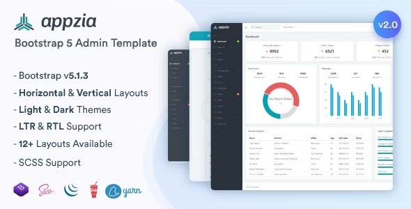 Appzia - Responsive Bootstrap Admin Dashboard