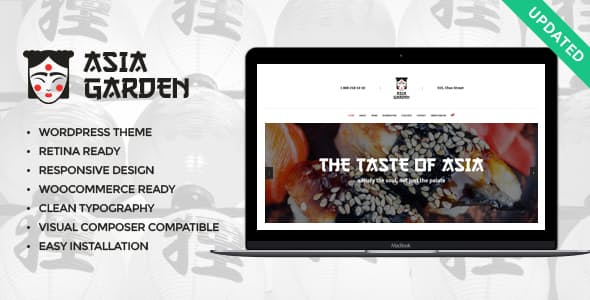 Asia Garden Asian Food Restaurant WordPress Theme
