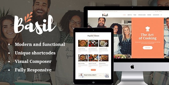 Basil Cooking Classes and Workshops WordPress Theme