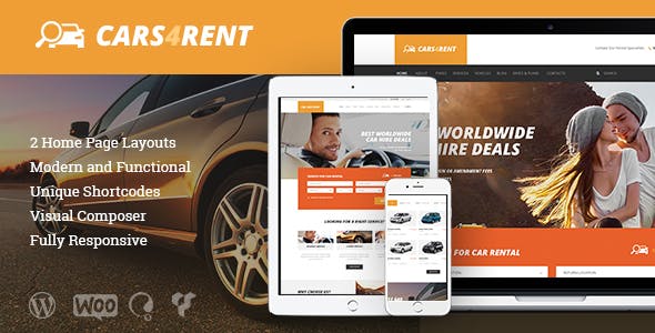 CarsRent Car Rental - Taxi Service WordPress Theme
