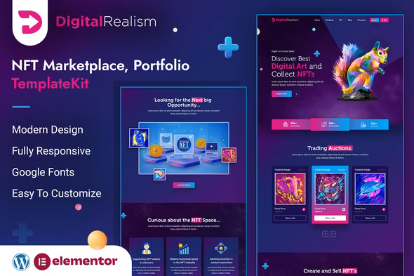 Digital Realism NFT Elementor Template Kit