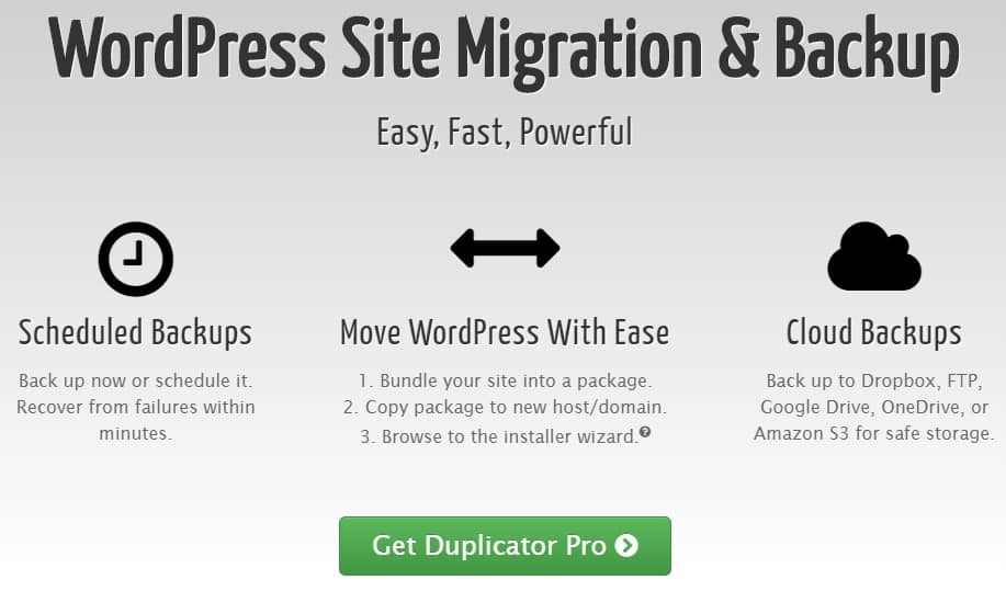 Duplicator Pro WordPress Site Migration - Backup