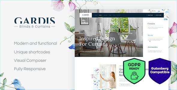 Gardis Blinds and Curtains Studio - Shop WordPress Theme