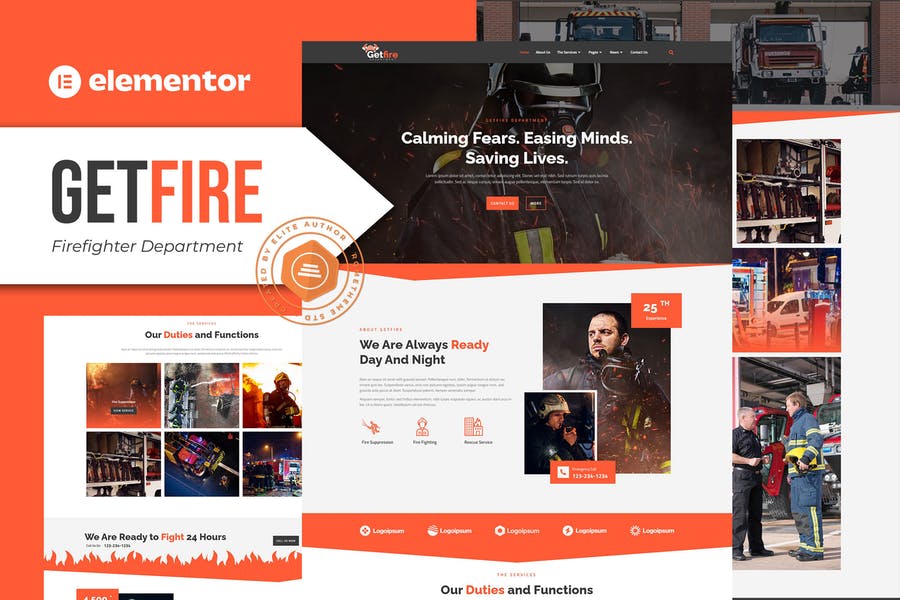 Getfire - Firefighter Department Elementor Template Kit