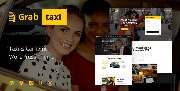 Grab Taxi Online Taxi Service WordPress Theme