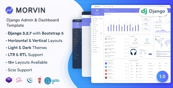 Morvin - Django Admin - Dashboard Template