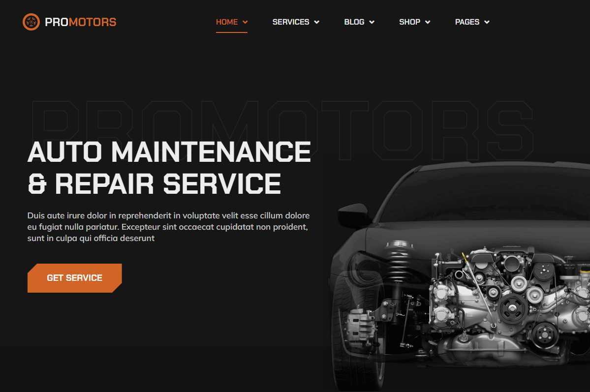 ProMotors - Car Service and Detailing Elementor Template Kit