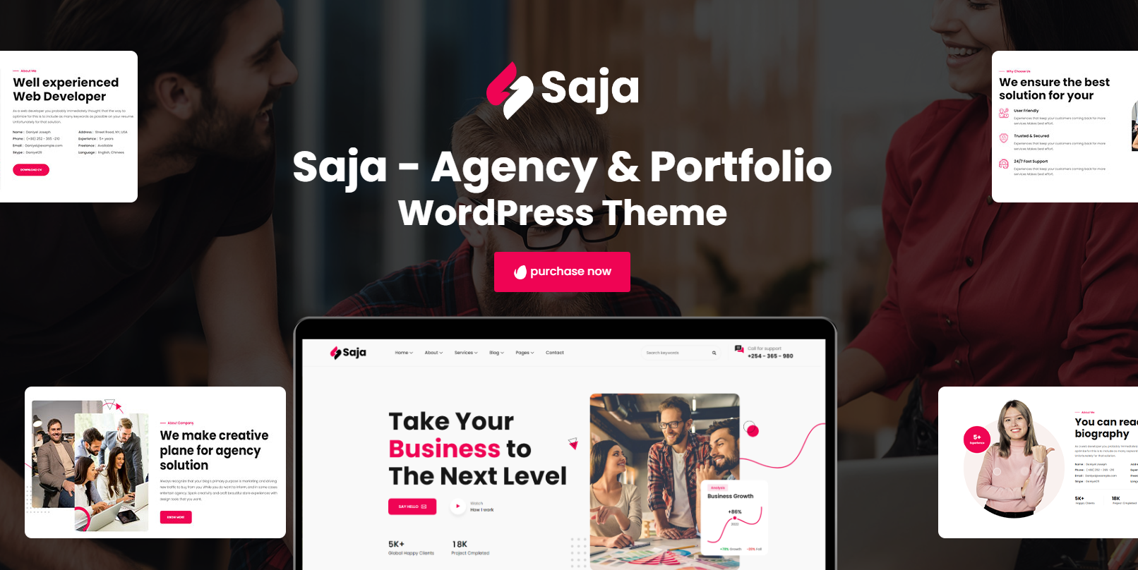 Saja - Minimal Agency - Portfolio WordPress Theme