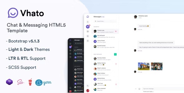 Vhato - Chat - Messaging HTML Template