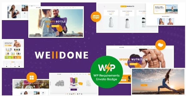 Welldone - Sports - Fitness Nutrition and Supplements Store WordPress Theme