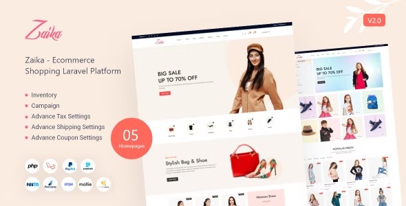 Zaika Ecommerce Shopping Laravel Platform
