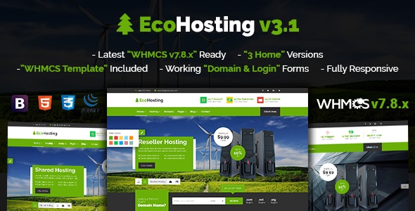 EcoHostingResponsive HTML Hosting and WHMCS Template GPL