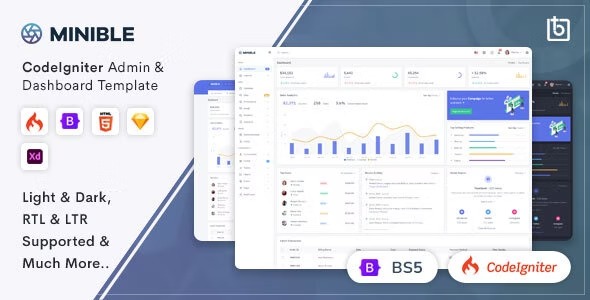 Minible CodeIgniter Admin - Dashboard Template