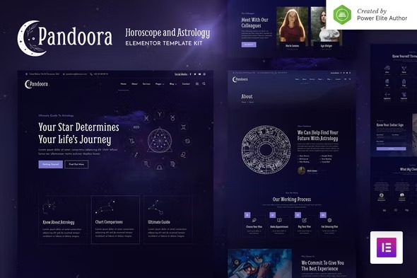 Pandoora - Horoscope - Astrology Elementor Template Kit