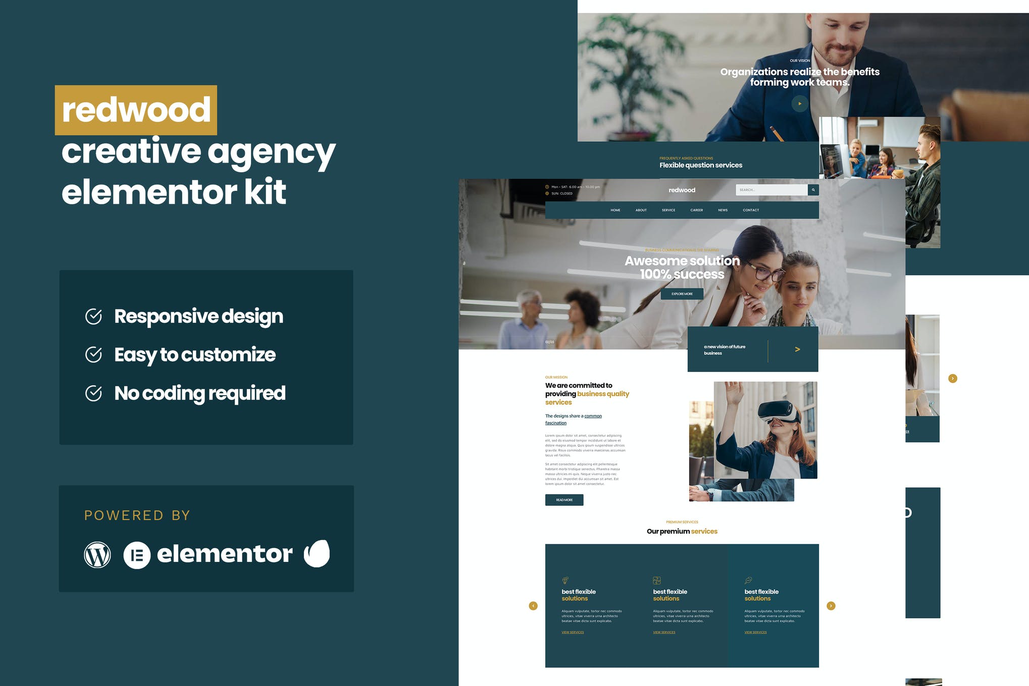 Redwood - Creative Agency Business Elementor Pro Template Kit