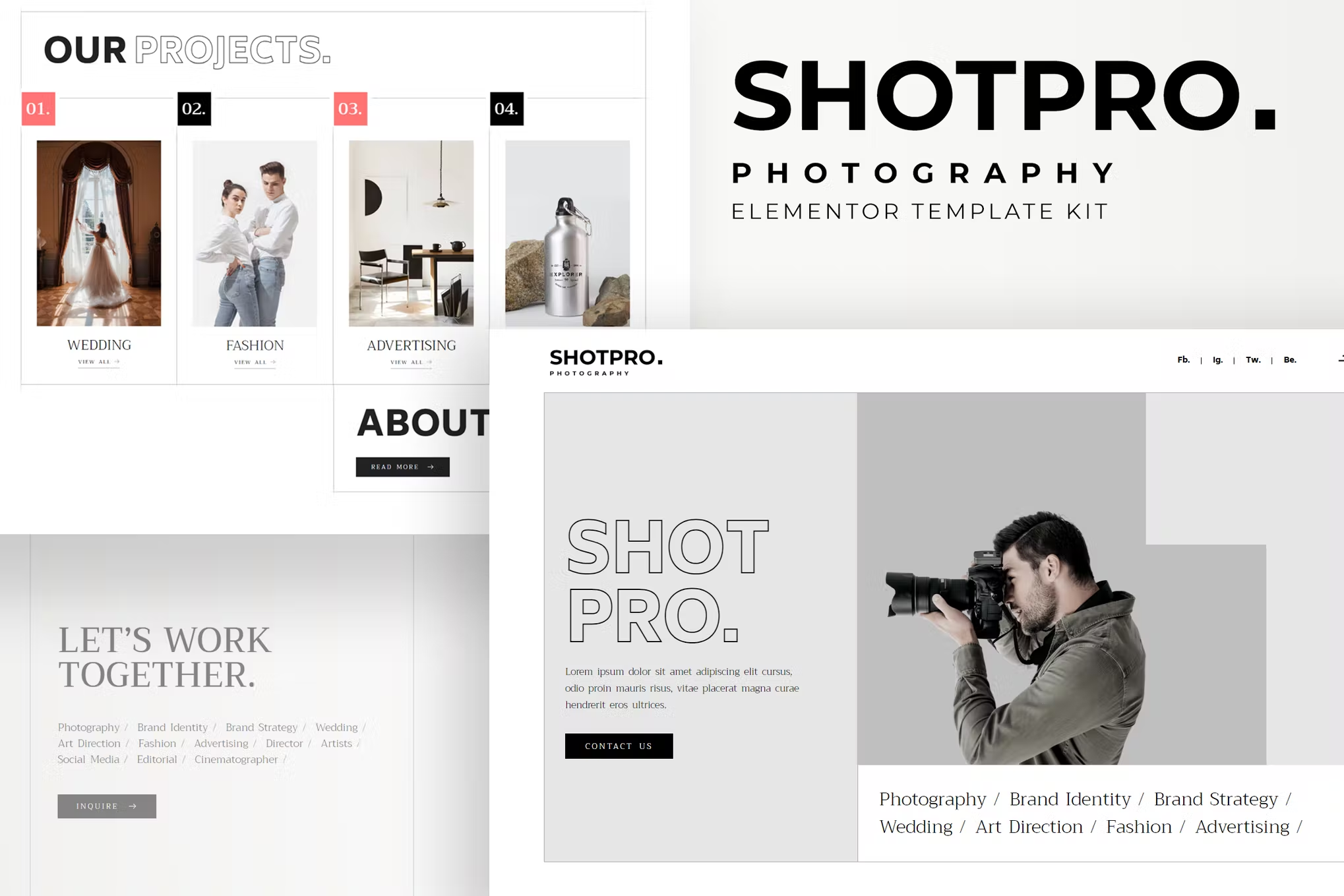 Shotpro - Photography & Portfolio Elementor Template Kit