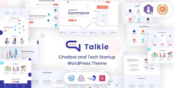 Talkie Chatbot and Tech Startup WordPress Theme