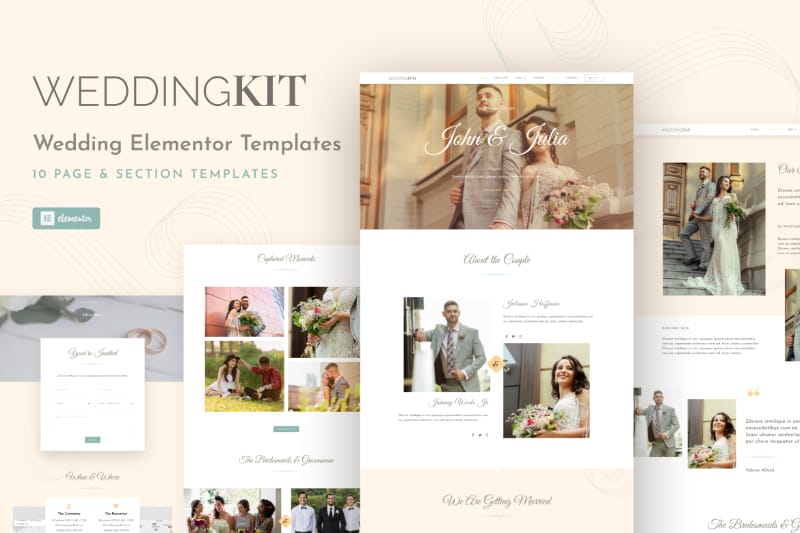 WeddingKit - Invite & Gallery Event Elementor Template Kit