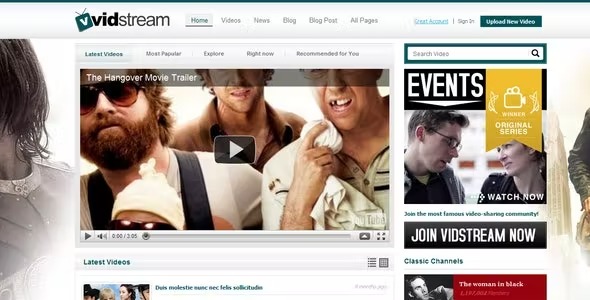 Film Streaming Site Templates