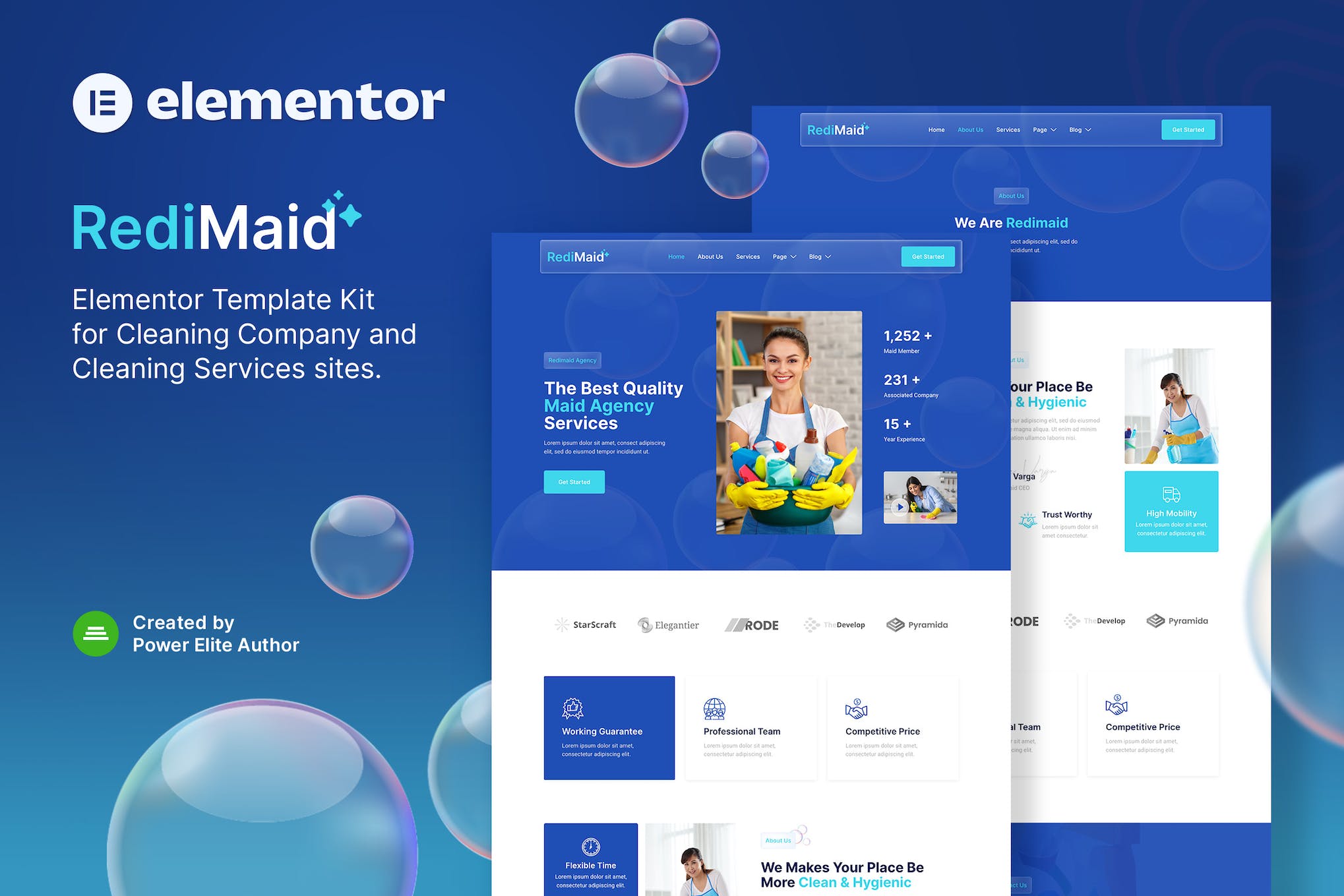 Redimaid - Cleaning & Maid Service Agency Elementor Template Kit