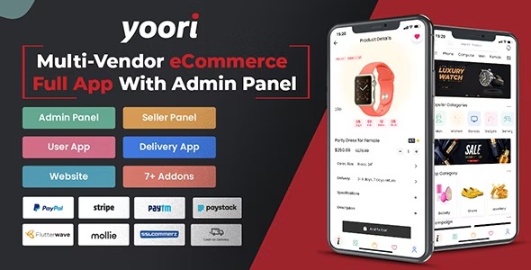 YOORI Flutter Multi-Vendor eCommerce Full App with Admin Panel