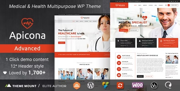 Apicona - Health - Medical WordPress Theme