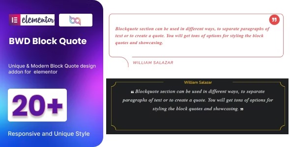 BWD Block Quote for elementor