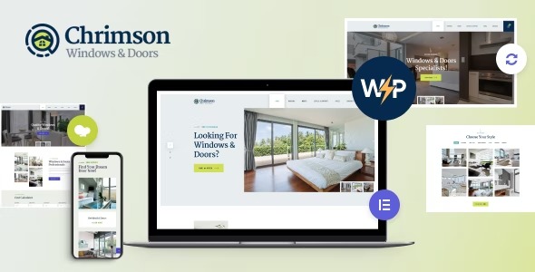 Chrimson Windows - Doors Services Store WordPress Theme + Elementor